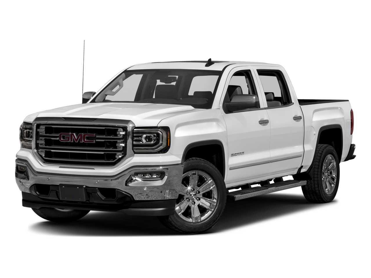 2018 GMC Sierra 1500 SLT in Dark Slate Metallic — front three-quarter view