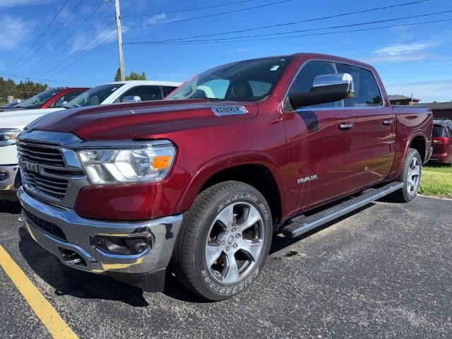 2022 RAM 1500 Laramie in Red — front three-quarter view