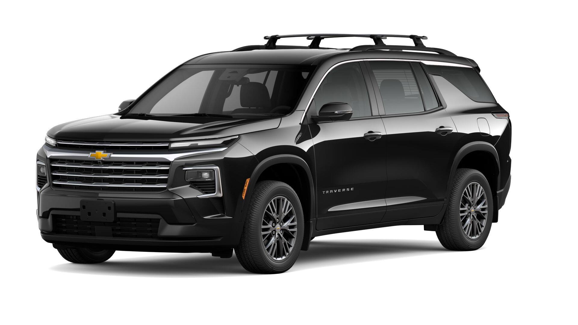 2026 Chevrolet Traverse LT in Mosaic Black Metallic — front three-quarter view