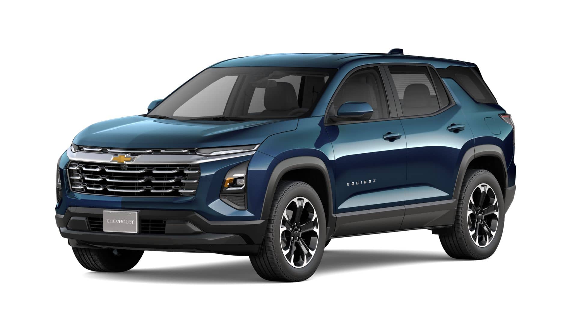 2027 Chevrolet Equinox LT in Lakeshore Blue Metallic — front three-quarter view